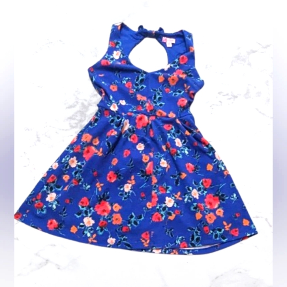 Candie's Blue Floral Dress Pink Accents Women's Medium ✨ 2 /$15 ✨